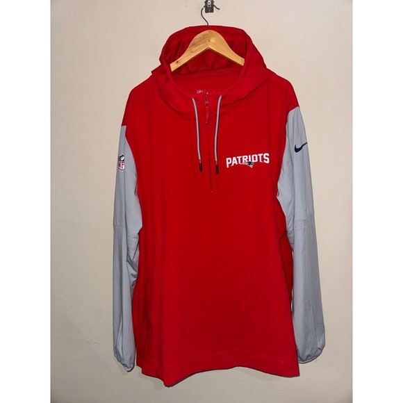Nike NFL New England Patriots Team Issue PE Sideline 1/2 Zip Hoodie Jacket 2XL